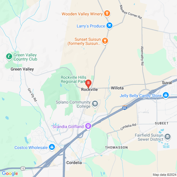 Bob Ogan REALTOR location map: 2280 Rockville Rd., Fairfield, California
